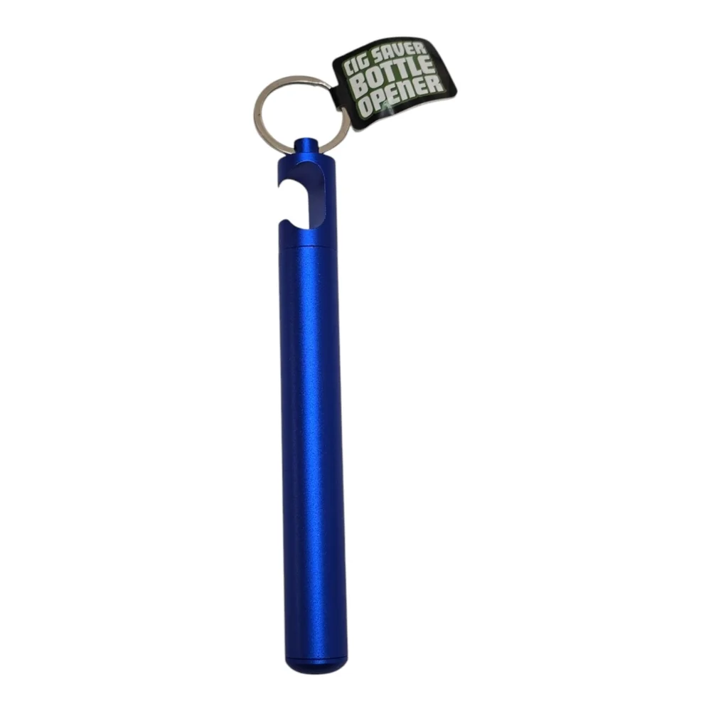 NWT Smokezilla Storage Tube Container Keychain with Bottle Opener Metallic Blue